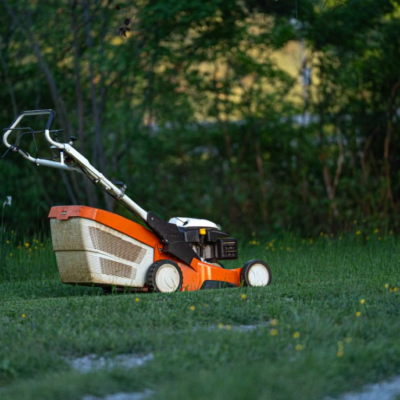 Lawn Trimming and Mowing Service with Hay Collection Box